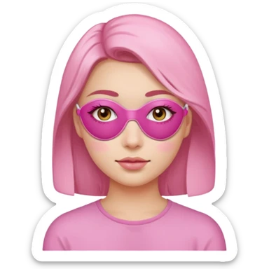Girl with pink self care under eye patches sticker