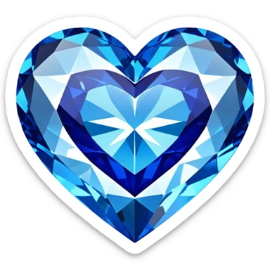Un diamante azzurro in un cuore rosso sticker