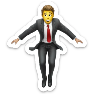 upside-down-man-in-business-suit-levitating sticker