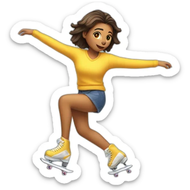 Chica patinando sticker