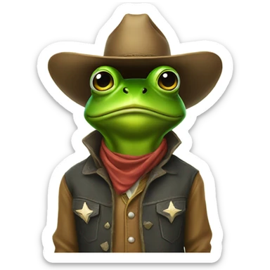 frog cowboy sticker
