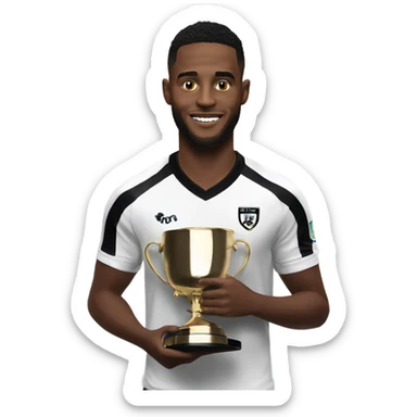 Derby county player holding trophy  sticker