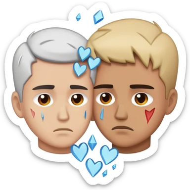 gay couple breaking up with a shattered heart between them sticker