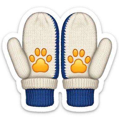 A white mittens without face sticker