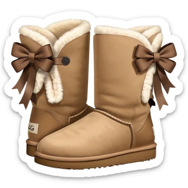 ugg boots that are ankle hight with a cheat bow on the back sticker