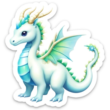 Exotic Rare Shiny Epic Ethereal Meganium-Amaura-Aurorus-Dragonair-hybrid, full body sticker