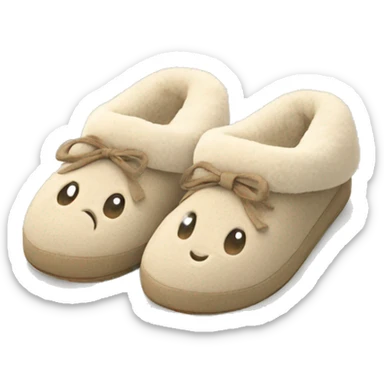 Slippers for Winter in beige  sticker