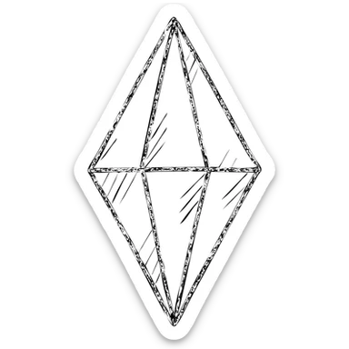 hand-drawn outlined orange The Sims diamond (Plumbob) icon sticker