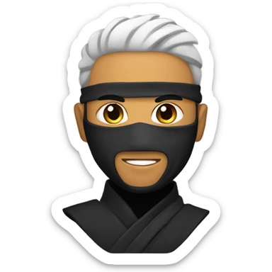 ninja with a low taper fade sticker
