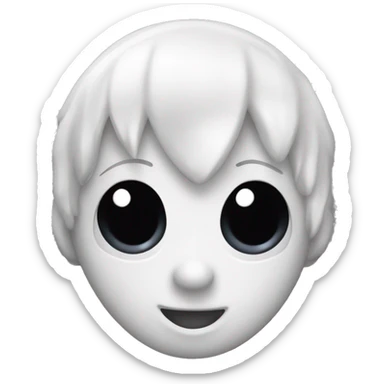 Create a black-and-white spider-themed emoji with large white eyes, a black background with white web lines, and a glossy finish. sticker