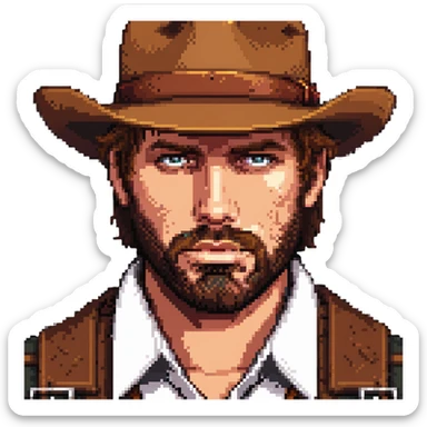 Arthur Morgan from Red Dead Redemption, close-up portrait sticker