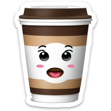 Withe coffee to go cup with kiss on cup sticker