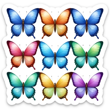 444 rainbow moon butterflys sticker