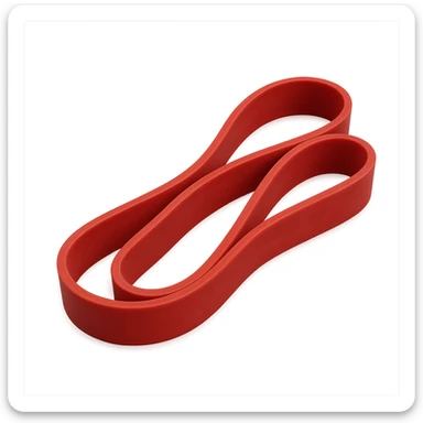 exercise resistance band, looped, rubbery texture, isolated sticker