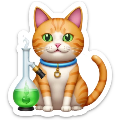 Cat with bong sticker