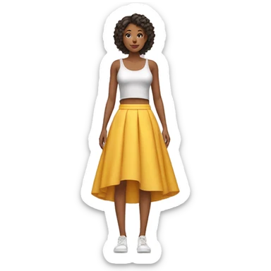 Midi skirt by itself no one wearing it, no shoes and make it straight skirt sticker