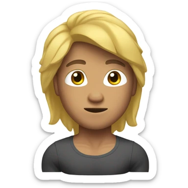 muscular asian personal trainer golden hair sticker