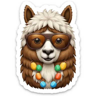 Llama with sunglasses sticker