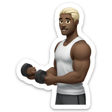 Pale Guy doing workout  sticker