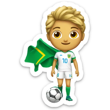 Un brésilien blanc qui joue au foot avec le maillot du Brésil  sticker