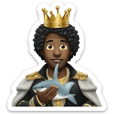 King von eating a shark sticker