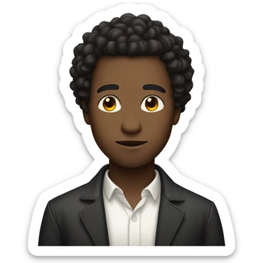 Very short man with mid light dark skin and kinky hair sticker