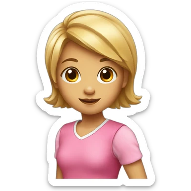 a young girl with a ball in full growth sticker