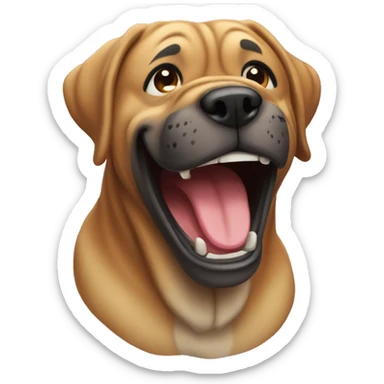 Presa mastiff laughing sticker