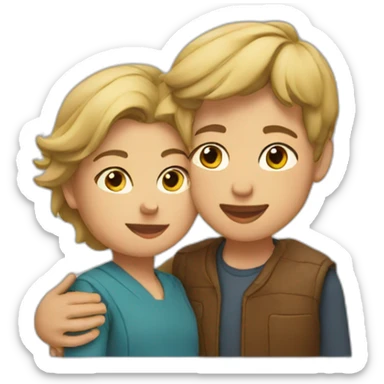 mother and son sticker