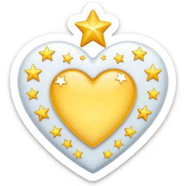 coraozn blanco brillante con estrellas sticker