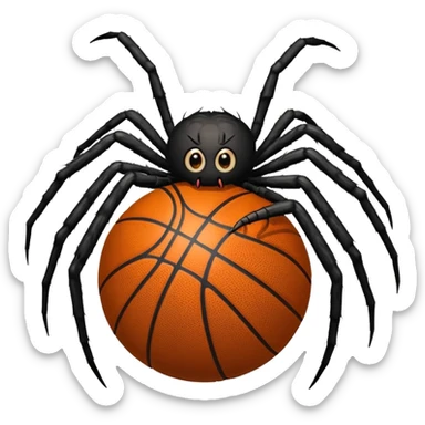 A spider with a basketball sticker