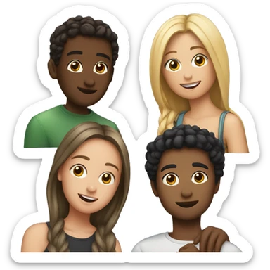 4 friends next to eachother sticker