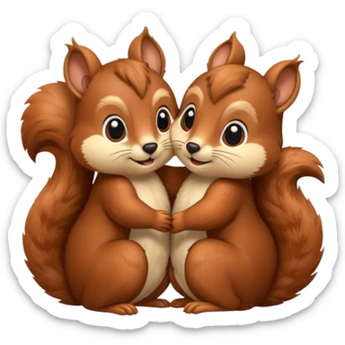 two squirrels cuddling sticker