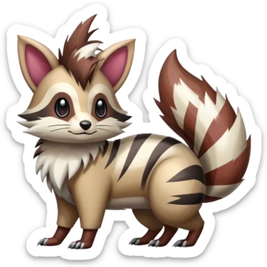Colorful Linoone-Zigzagoon-Furret-hybrid sticker