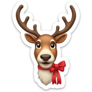 Reindeer with a bow sticker