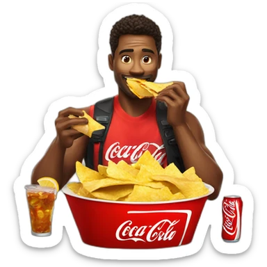 coca cola-comiendo nachos sticker