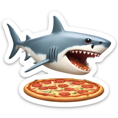 shark making a pizza  sticker