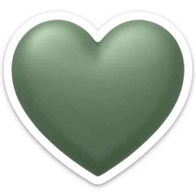 sage green heart sticker