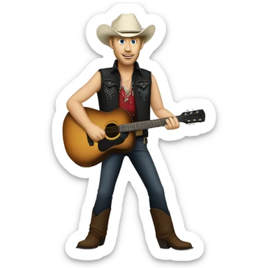 cowboy rockstar white male sticker