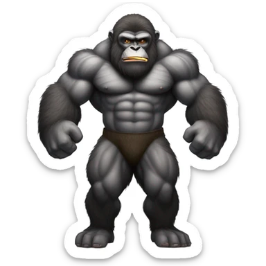 Grey haired jacked ape sticker