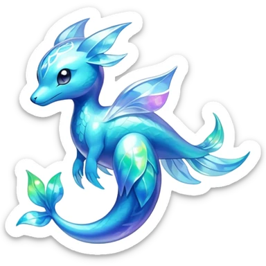 Elemental water type magical colorful exotic animesque Pokémon-Fakémon-animal-creature sticker