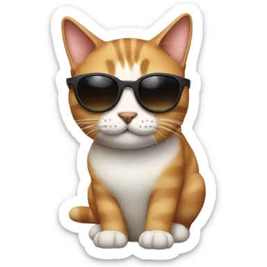 Cat with sunglasses sticker