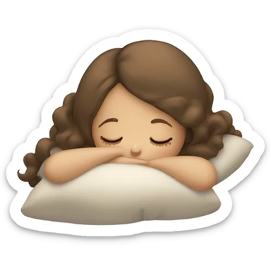 White brown hair girl sleeping  sticker