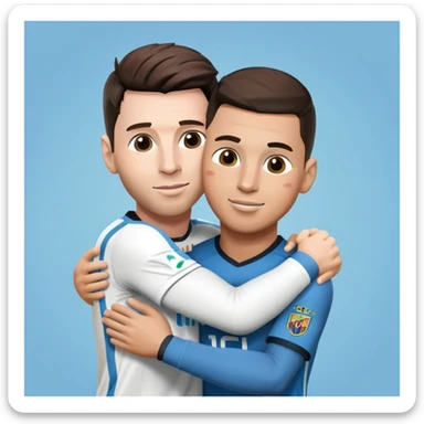 Make messi and ronaldo hug sticker