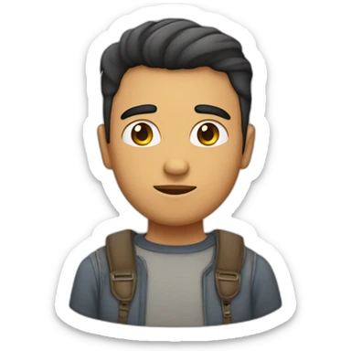 hombre tez morena con antiojos con cara de enfado sticker