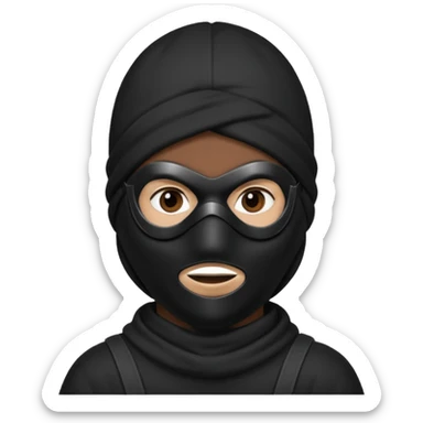 Black and white robber sticker