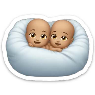Twin babies snuggling sticker