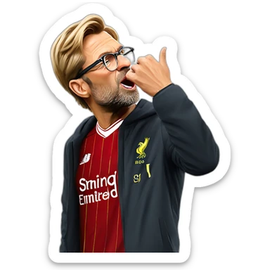 jurgen Klopp sending kiss to public sticker