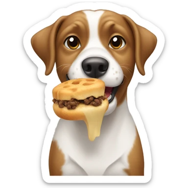 dog eating  sticker