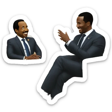 paul biya talking to samuel etoo sticker